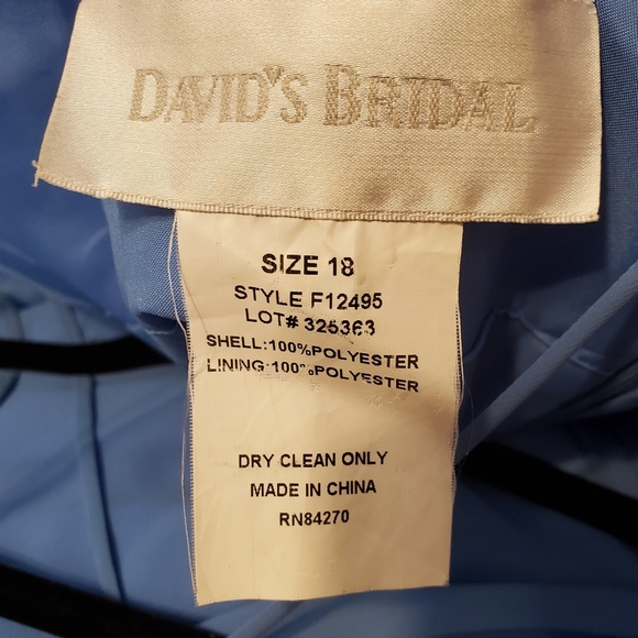 David Bridal. Sz18 NWT.  FLAWED GEM.  Blue. Brudesmaid. Cocktail. - Picture 10 of 12